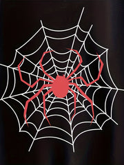 Spider And Web Print Boys Sweatshirt Long Sleeve Crew Neck Tops