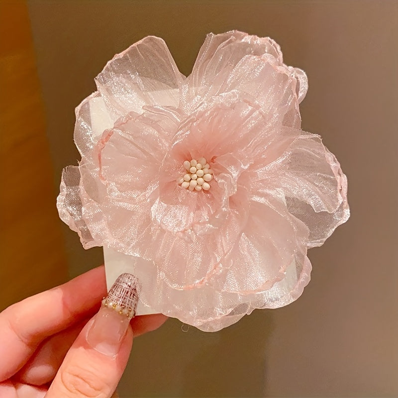 Mesh Flower Hair Clips Decorative Hair Accessories Gift For Girls