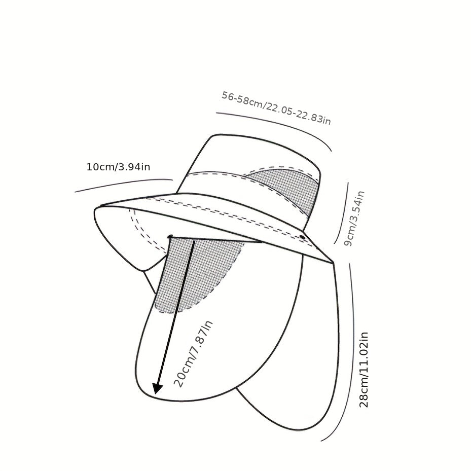 Men's Sun Protection Hat with Neck Guard