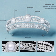 Rhinestone Faux Pearl Crown Hairband Headband Party Favor Decorations