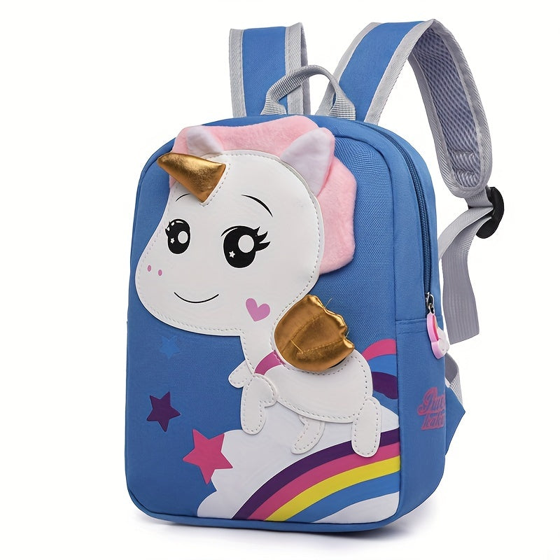 Rainbow Unicorn Pattern Kids Backpack with Air Cushion