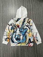 Musical Note Print Stylish Sweatshirt Hoodie Boys Girls Top 4-14 Years