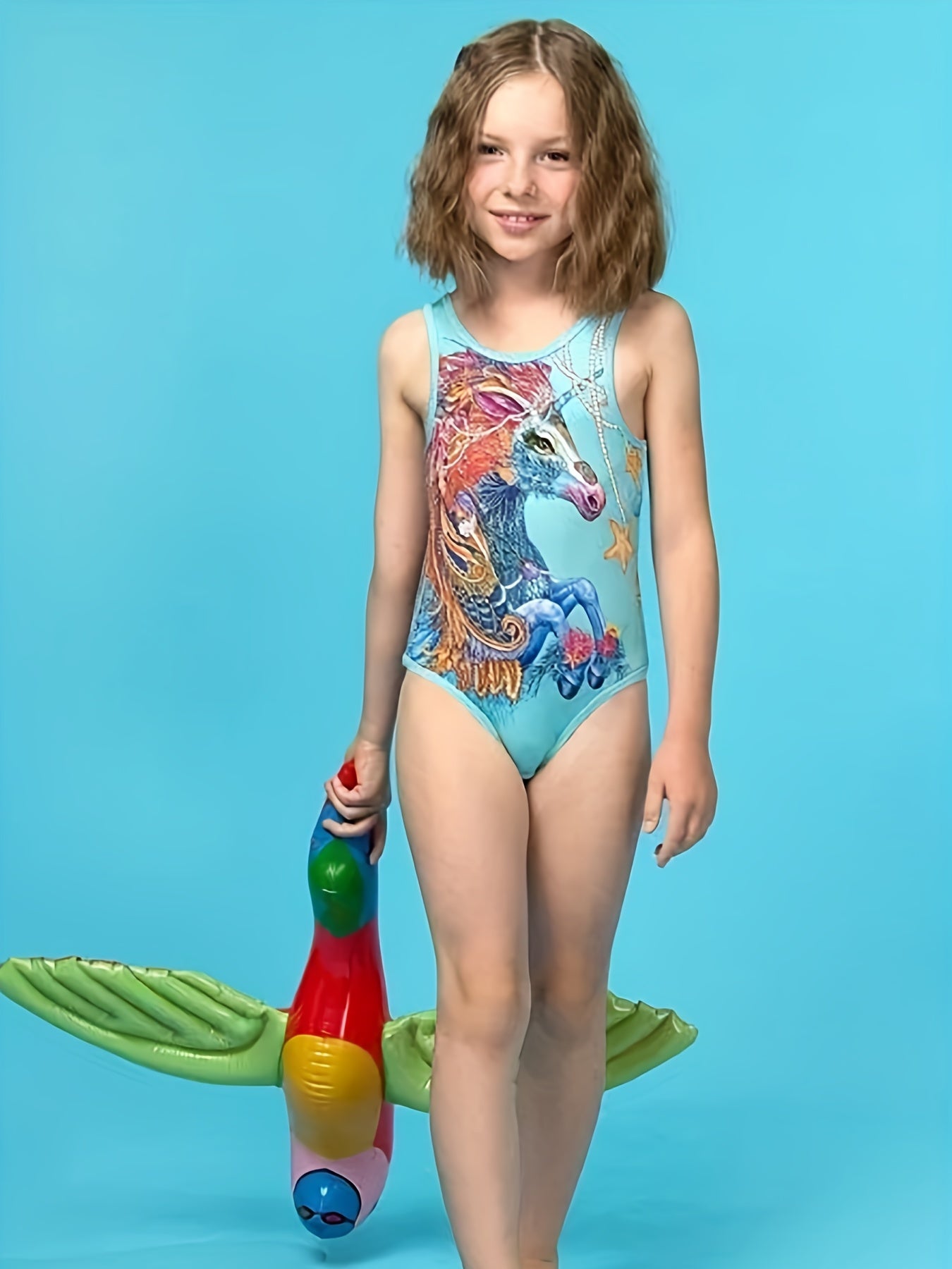 Girl's Unicorn Pattern One piece Swimsuit Tankini