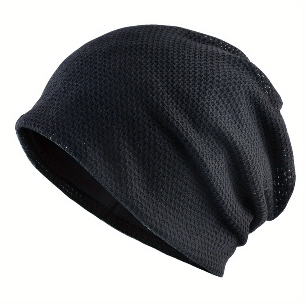Elastic Beanie Mesh Warm Skull Cap Casual Knit Hat Windproof Beanies For Women