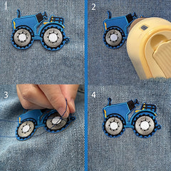 Engineering Car Embroidery Cloth Sticker Cartoon Car Children