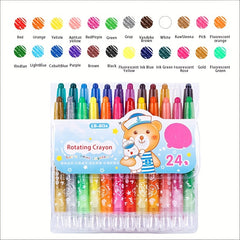 24 Rotating Crayon Set with Twistable Medium Point - Red and Other Colors