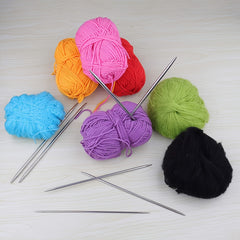 5pc Stainless Steel Needles Kit 2.0-4.0mm Double Ended Beginner Knit
