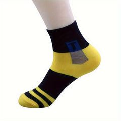 5 Pairs Striped Pattern Socks, Breathable, Comfortable, Outdoor Casual Socks
