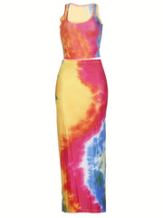 Tie Dye Crop Tank & Maxi Skirt Set