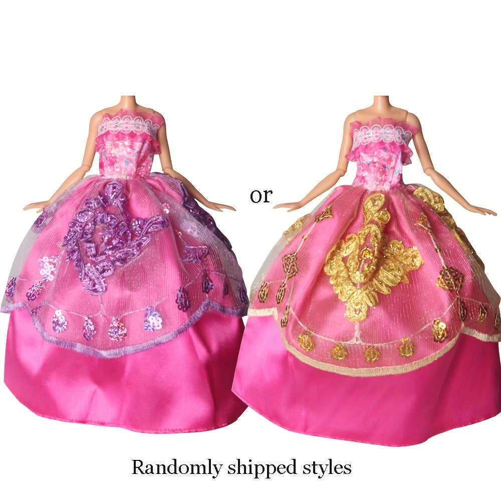 5pcs Doll Wedding Gowns & Party Dresses Polyester