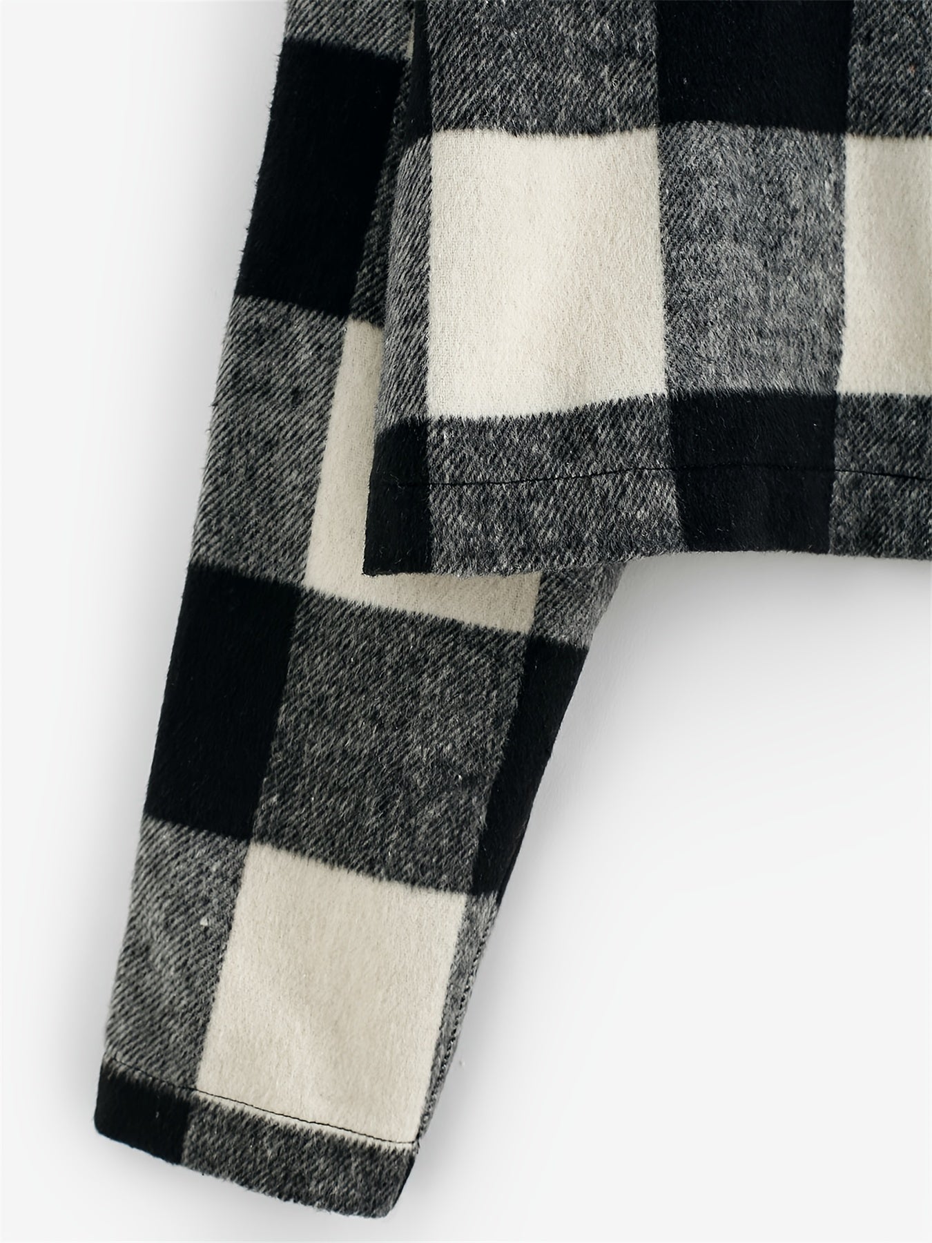 Plaid Lapel Button Jacket Long Sleeve Casual Outerwear Fall & Spring