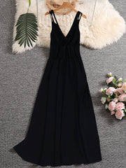 Plus Floral & Scarf Print Criss Cross V Neck Nipped Waist Cami Dress
