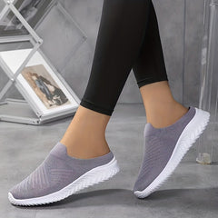 Women's Knit Mule Sneakers Breathable Lightweight Slip On Shoes