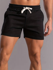 Men's Cotton Sports Shorts Quick Dry Casual 3 4 Pants Pockets Jogger