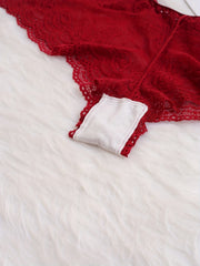 6 Pack Plus Size Sexy Briefs Set Women's Floral Lace Breathable Panties