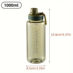 1000ml Large Capacity Plastic Water Bottle for Outdoor Sports Fitness Travel