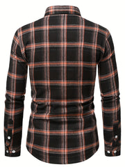 Paisley Print Collar Men's Casual Button Up Long Sleeve Shirt