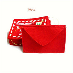10pcs Christmas Envelope Pendant Candy Card Bag Tree Decoration