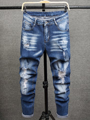 Men's Skinny Ripped Stretch Slim Fit Jeans Pants