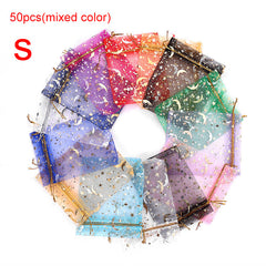 50pcs Moon Candy Bags Box Drawstring Star Decoration Gift Cookie Bags