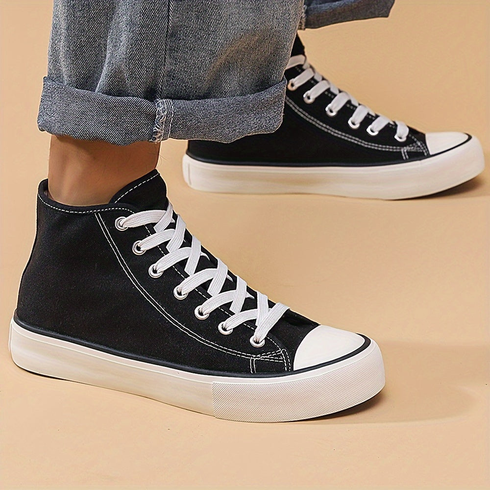 Men's High Top Skate Shoes Non Slip Casual Sneakers for Outdoor Activities
