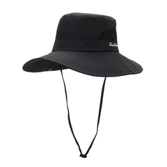 Embroidery Mesh Bucket Hat Wide Brim Women Boonie Hats