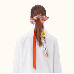 Long Ribbon Necktie Thin Twill Satin Scarf Women Hair Scarf Hairband Accessories