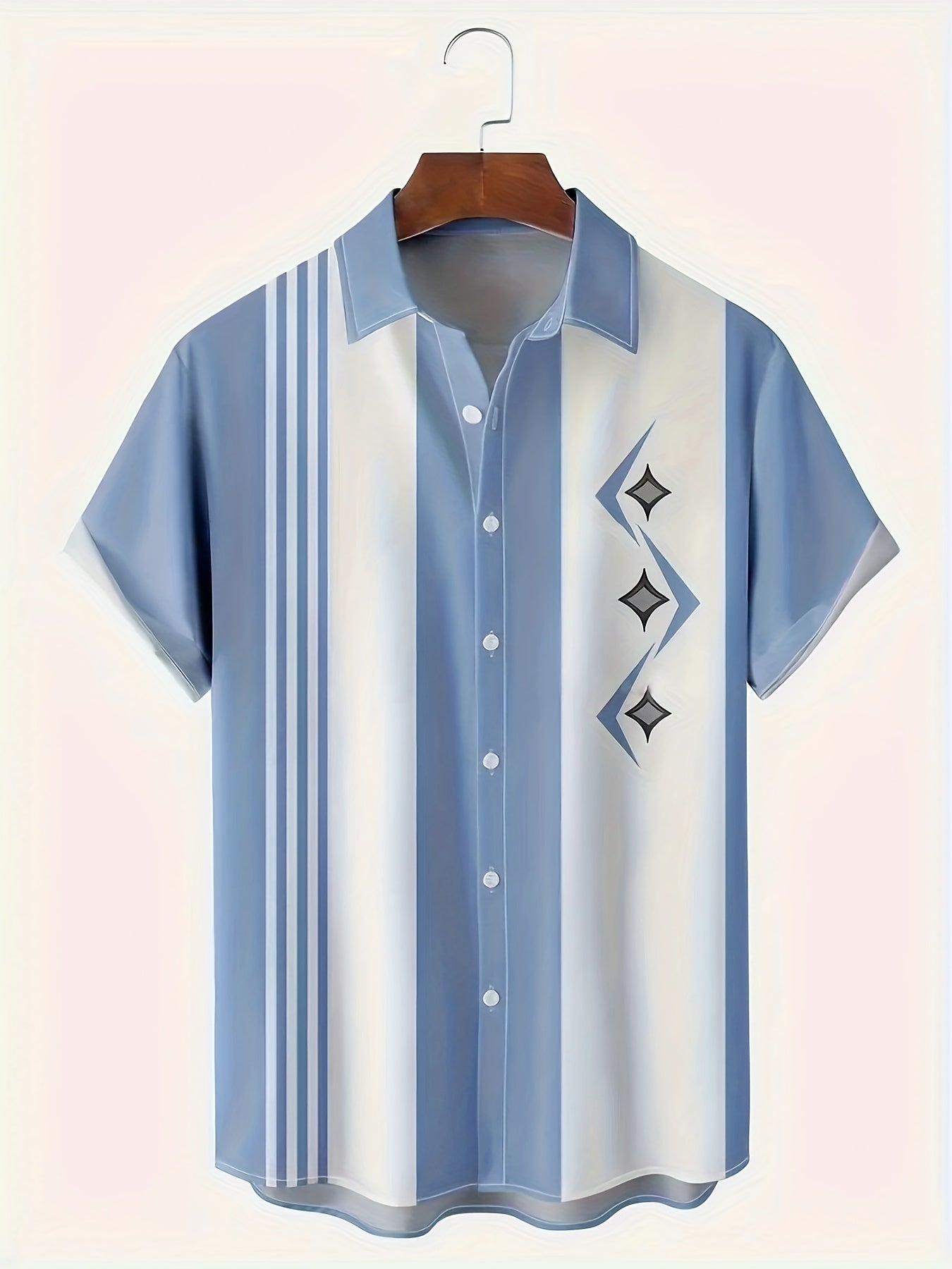 Vertical Stripe Pattern Men's Hawaiian Shirt