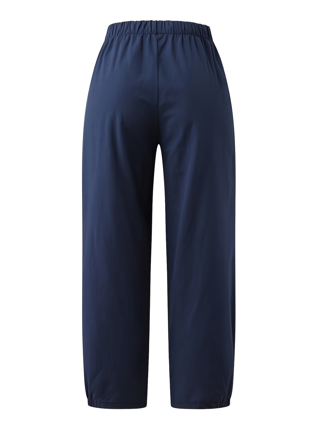 Drawstring Waist Cropped Pants Casual Elastic Trim Pants