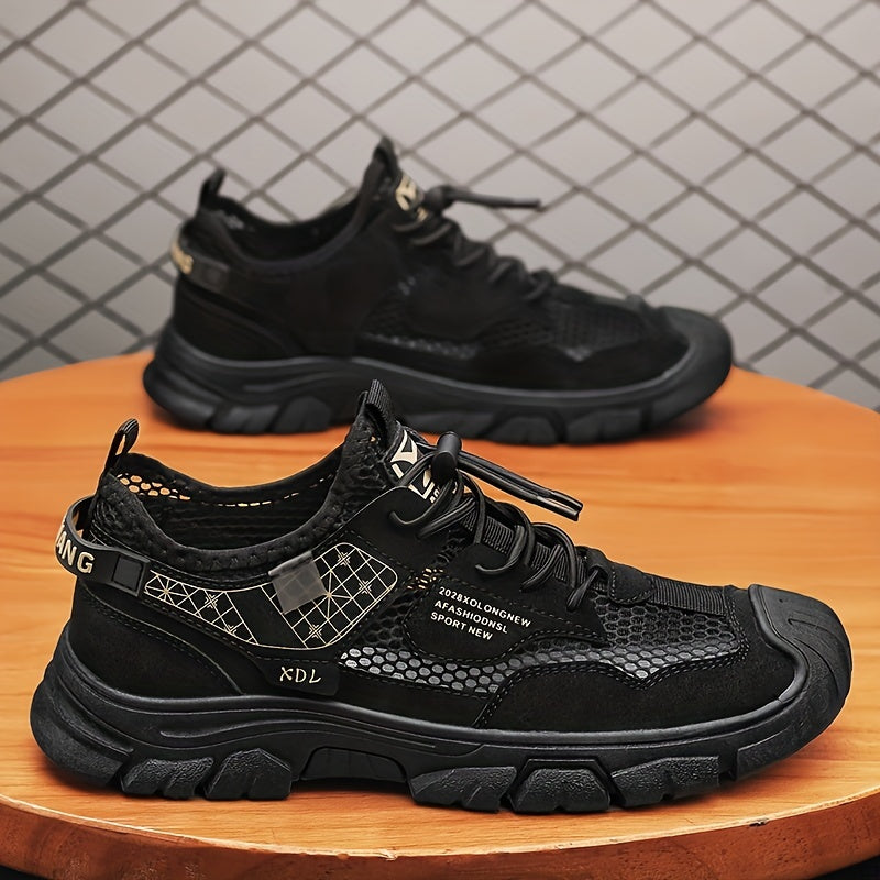 Men's Breathable No Tie Sneakers for Casual Walking