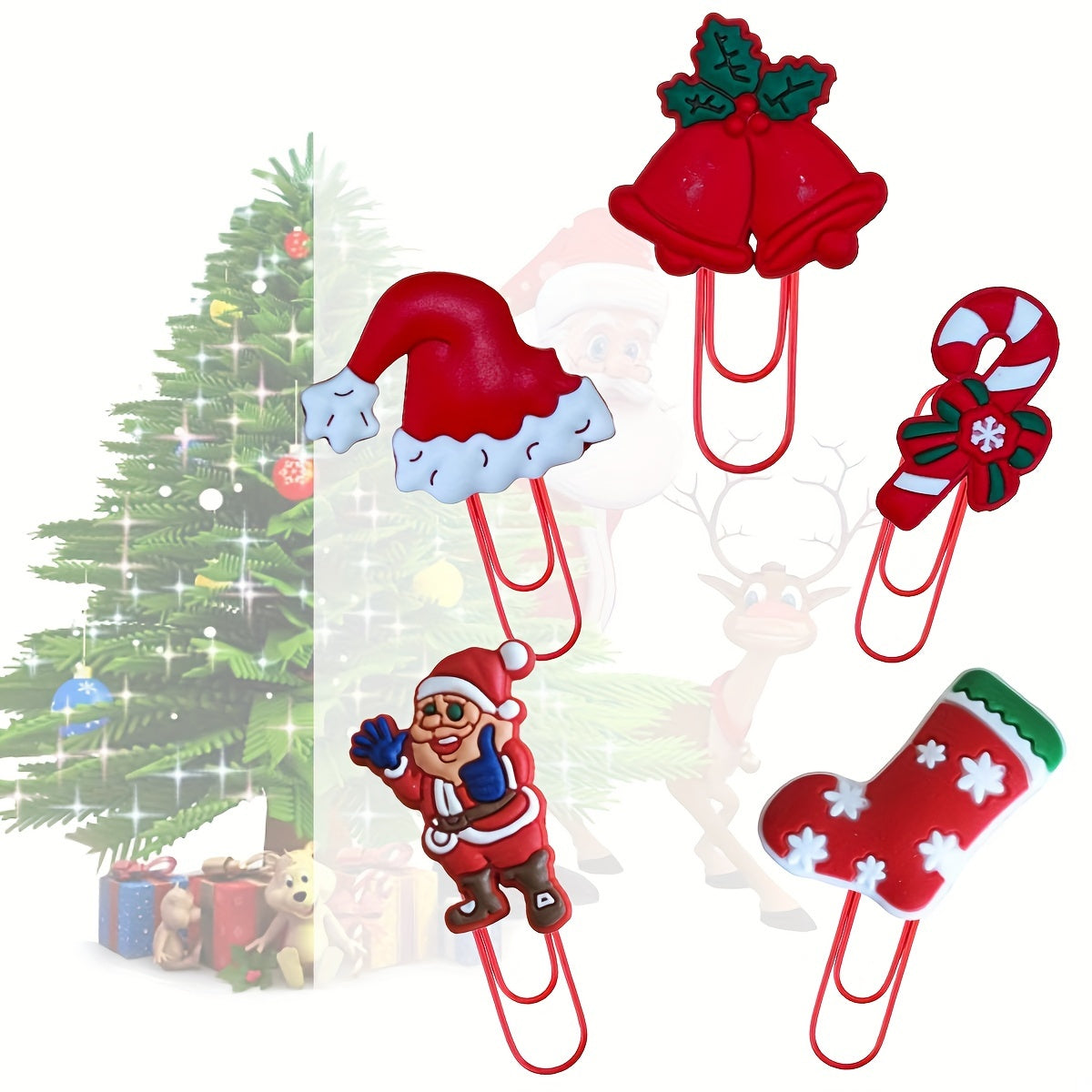4pcs Christmas Cartoon Paper Clips To Paper Clip Binder Paper Clip