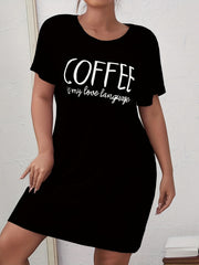 Casual Loungewear Women's Plus Letter Print Nightdress