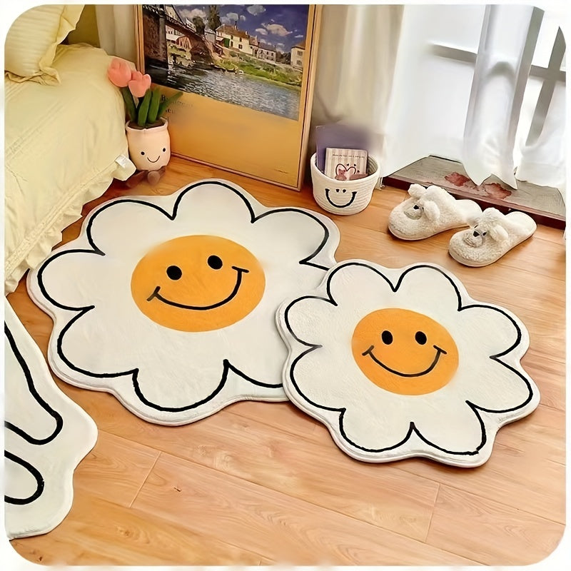 Sunflower Rug Happy Face Baby Play Mat Non-slip Foot Mat