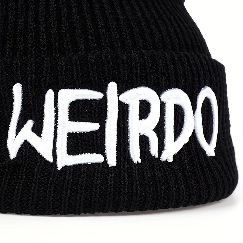Outdoor Letter WEIRDO Knitted Hat Winter Warm Hat for Men
