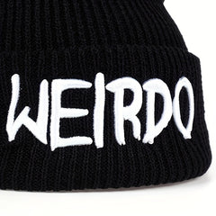 Outdoor Letter WEIRDO Knitted Hat Winter Warm Hat for Men