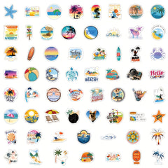 120pcs Hawaii Beach Surfing Stickers Vinyl Waterproof Pack