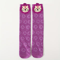 Teen's Animal Pattern Striped Knee High Socks - Comfy Long Stockings