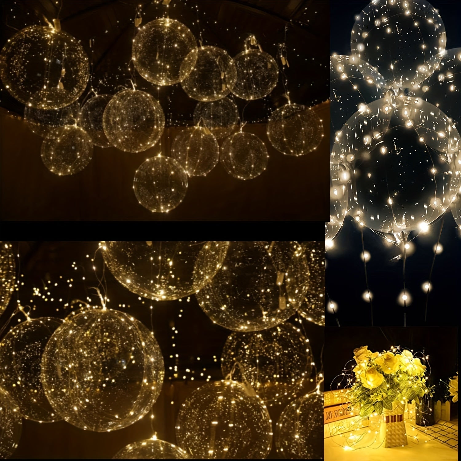 LED Light up Balloons 7pcs with 7 LEDs 3.0 Meter Light Strings