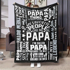 Grandpa Gift Blanket For Outdoor Camping Sofa Living Room Decor