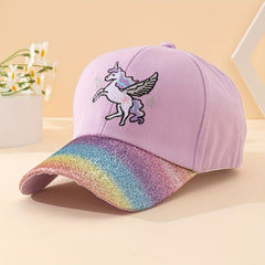 Kids Rainbow Unicorn Baseball Cap Visor