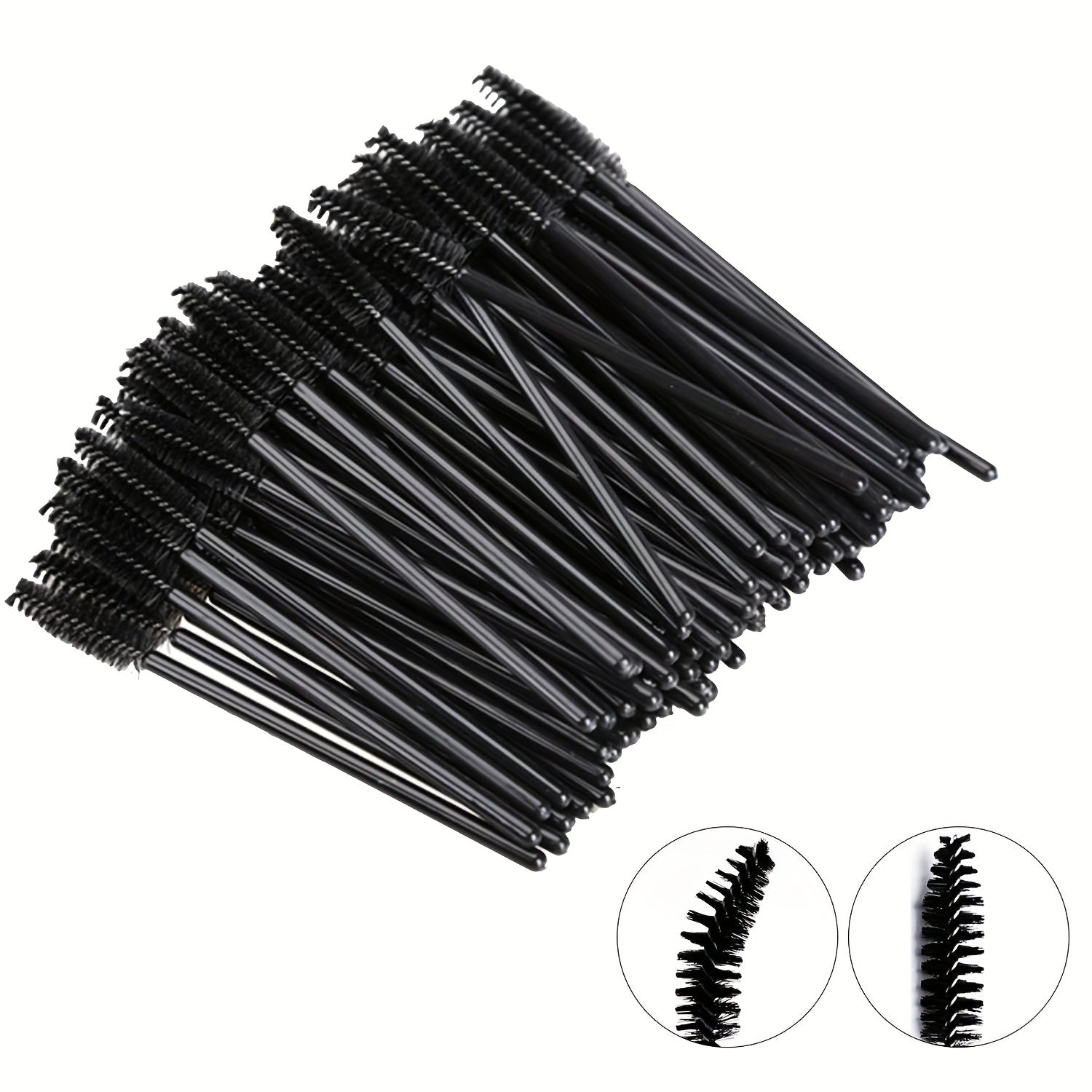 100 Pcs Eyelash Mascara Brushes for Eye Lashes Extension - Purple Deep Red