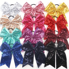 Cartoon Sequin Bow Hair Ties, Girls Hair Accessories, Holiday Gift