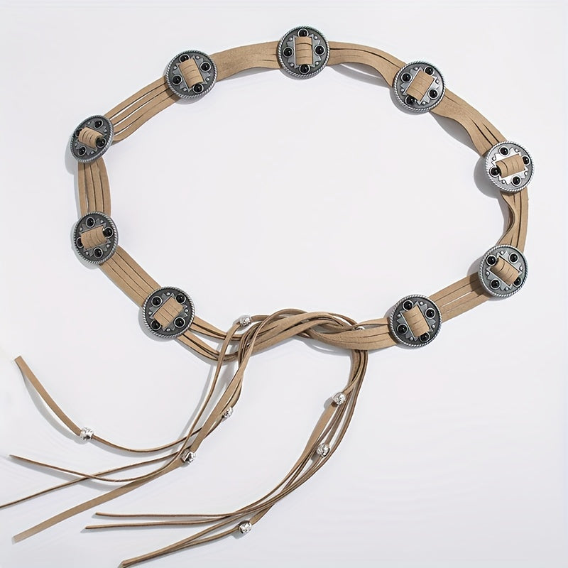 Vintage Suede Sash Belt Boho Knotted Waistband