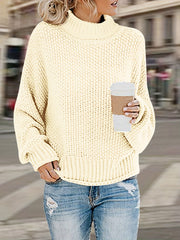 Solid Long Sleeve Turtle Neck Sweater