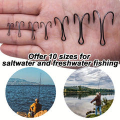 50pcs Double Hooks High Carbon Steel Barbed Worm Hook Fishing Replacement