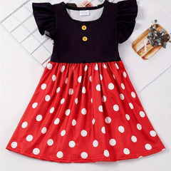 Toddler Girls Polka Dot Princess Dress For Party Beach Vacation