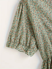 Boho Blouse Women's V Neck Knot Peplum Top