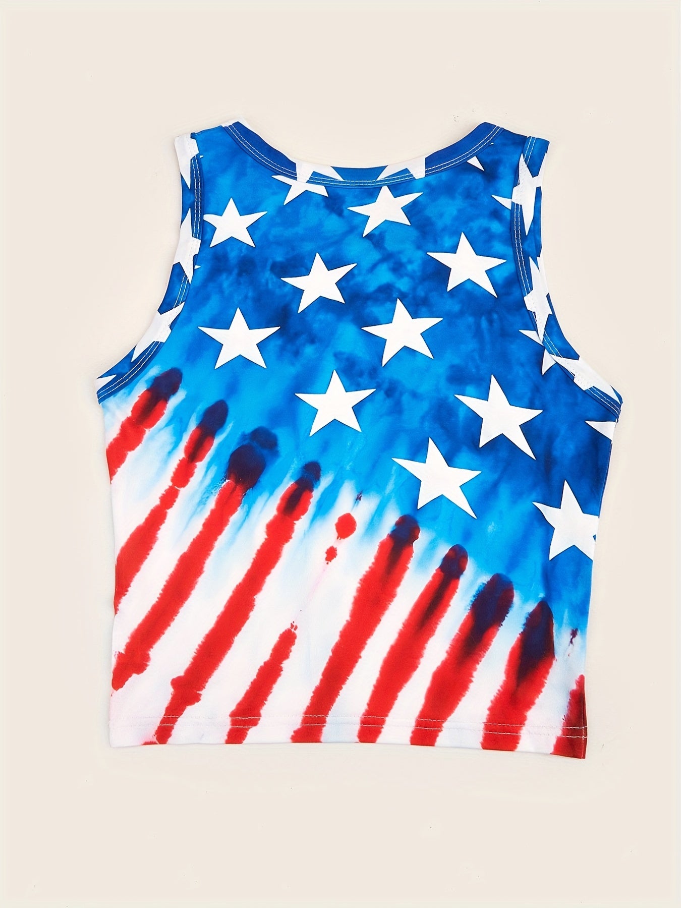 Star & Stripe Print Tank Top Sleeveless for Summer