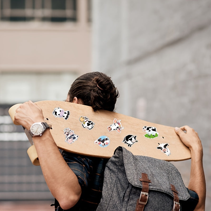 50pcs Cow Doodle Stickers for Luggage Helmet Laptop Skateboard DIY Waterproof