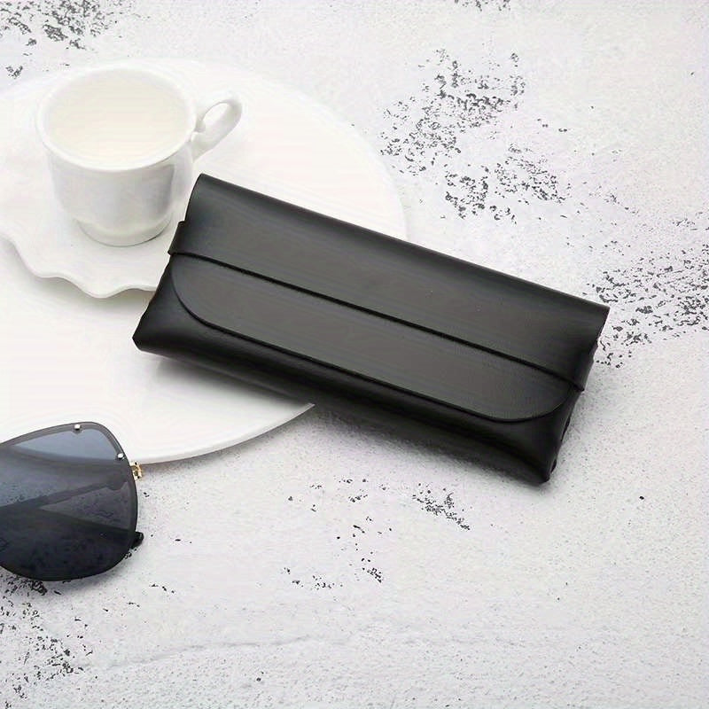 1pc Leather Glasses Case Set Soft Bag Sunglasses Pack Box